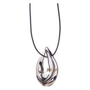 Drops Colorful Painting Glass Pendant Necklace 50 x 38 mm