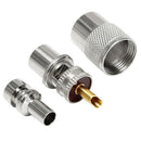 10 X PL259 UHF Connector Male Plug With Reducer for RG8X Coaxial Cable +Tub