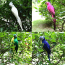 4PCS Parrot Statue Ornament Tree Standing Animal Sculpture Home Decor 35cm