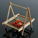 Natural Bamboo Folding Basket Mutton Holder Tray Fruit Bowl Snacks Plate