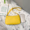 Women Solid Evening Clutch Shoulder Handbags PU Leather Totes Bags (Yellow)