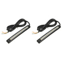2pcs Motorcycle 17LED Flexible Strip Light Turn Signal Indicator White+Amb SHN