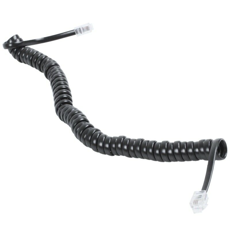 9.3" Black RJ9 Telephone Phone Modem Coil Line Cord Cable E9Z3