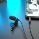 3.5mm Jack Clip-on Microphone Lavalier Lapel Mic + TRRS to TRS Plug Set A