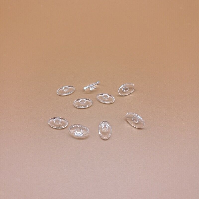 25 Pairs Oval Silicone Eyeglass Push In Nose Pads