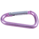 Pink aluminum alloy D-shape spring-loaded gate closure carabiner Z7N9