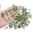 100X Look Skeleton Key DIY Necklace Key Chain Metal Jewelry Making Pendant 3C