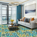 Retro Tile Floor Stickers Bathroom Kitchen Waterproof Wall Decals (HZ008)