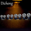 4 Pairs Round Rhinestone Earrings Zircon Crystal Ear Studs Korean Jewelry Gift