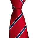 New Red blue stripes Silk Tie Jacquard Woven Classic Necktie Men's Tie