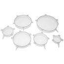 12pcs Heat Resistant Silicone Stretch Lids Food Wrap Bowl Pan Cover(White) A