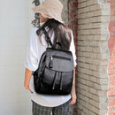 Fashion Women'S Backpack Teen Leather Fit Teen Girl Casual Black Backpack L