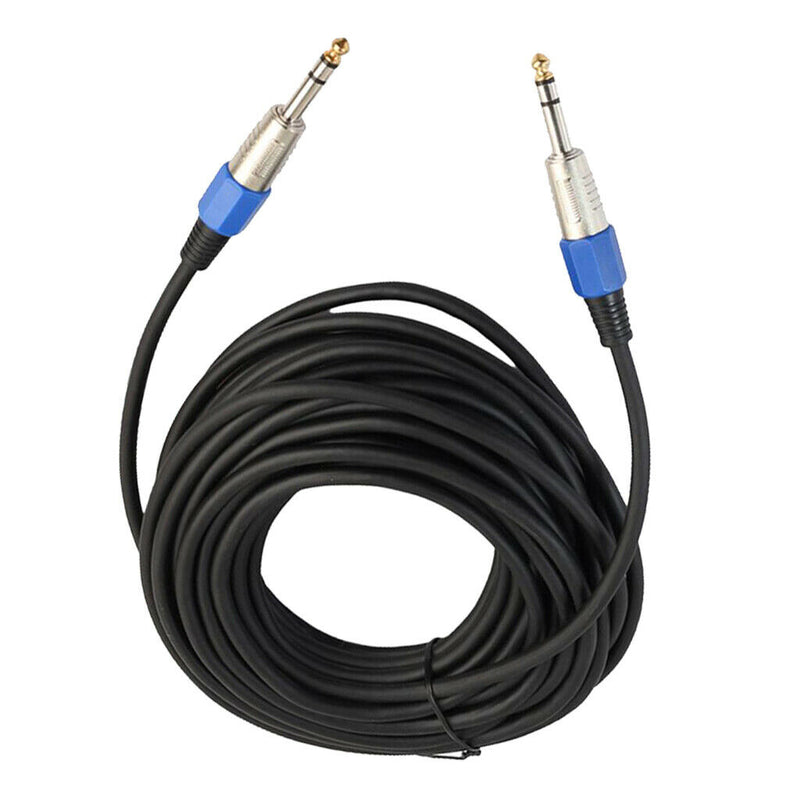 Stereo 6.35mm Electric Guitar Bass Cable Amp Cord for Home Theatre KTV 20m