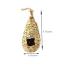 2 Pack Grass Bird Hut Bird House House Hanging Bird Nest Fiber Hand-Woven B