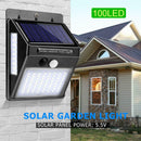 100 LED Waterproof Motion Sensor Solar Powered Wall Lamps for Outdoor Decor AU