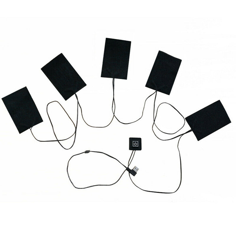 Thermal Clothing Electric Heating Pad USB Charging Outdoor Camping 5 In 1 Winter