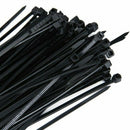 100Pcs 7.7 Inch Plastic Cable/Wire Zip Ties with Self-Locking Teeth - Black L9X8