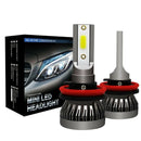 2Pcs H11/H8/H9 Mini1 Led Headlight 36W 6000Lm Cob Bulbs Kit Hi/Low Beam 600