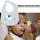 Cartoon Silicone Kids Bib Waterproof Baby Feeding Adjustable Apron (Grey) A