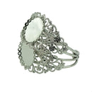 8pcs Filigree Flower Bezel Bangle Settings Cabochon Blank Tray DIY Mix Size
