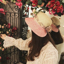 Flowers Summer Hats for Women Fashion Design Women Hit color Beach Sun Hat  X8V3