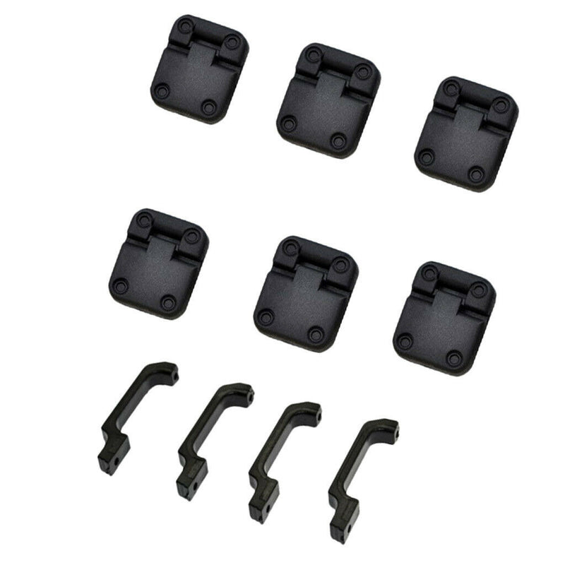 Black Exterior Door Handle and Hinge Modification Kits for 1/10 Traxxas TRX4