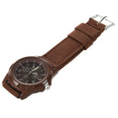 Sport Style Canvas Belt Quartz Wrist Watch (Coffee)