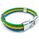 Jewelry Bracelet, Brazilian flag of Brazil Bracelet, Leather Alloy, Male fo