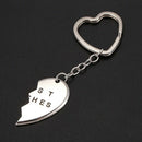 1Pair Best Bitches Engraved Heart Keychain Keyring For Friends Friendship G