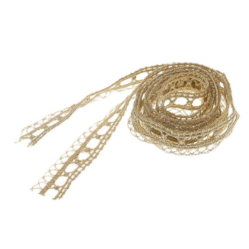 1 Yard Metallic Embroidered Venise Lace Trim Bridal Wedding Dress Belts 15mm