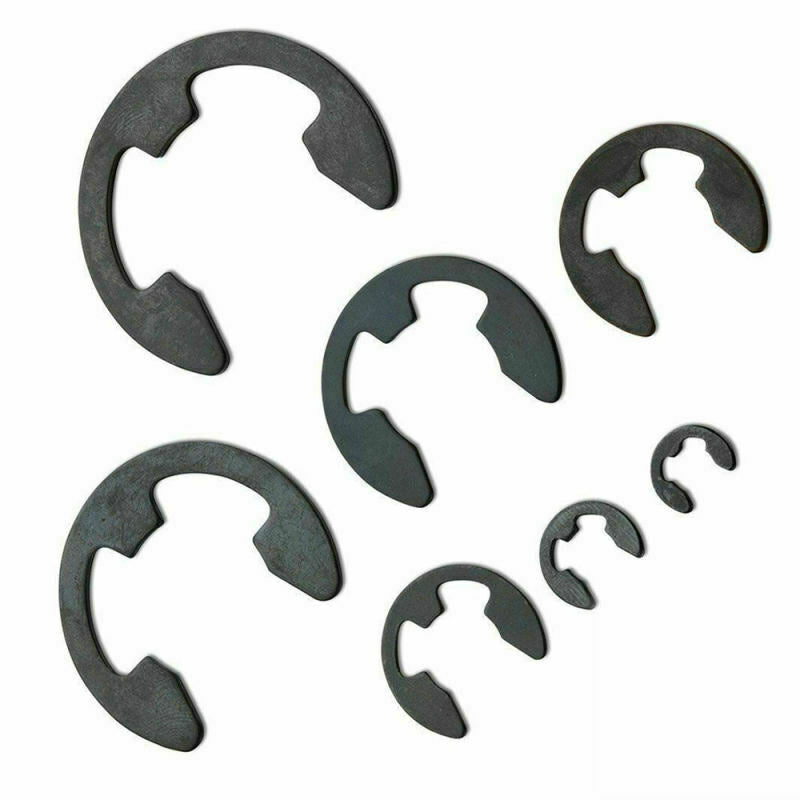 300pc E-Clip Assortment | SAE Black Oxide Fastener Set Retaining Ring Kit NLJ