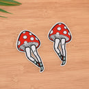 2pcs cartoon leg mushroom patch human leg boho hippie iron on applique badage LJ