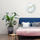 Marble Silent Wall Clock for Living Room Decor, 12 Inch Modern Non Ticking