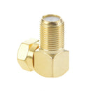 2pcs F Male Plug to F Female Jack Right Angle RF Coaxial Adapter Connector