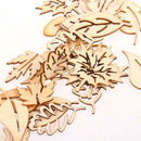 24 Pieces Mixed Leaf Natural Wood Cutouts Leaves Shapes Wooden Scrapbooking