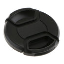 Black Camera Lens Cap - Plastic Snap-on Cover Protector with Anti-lost Lanyard