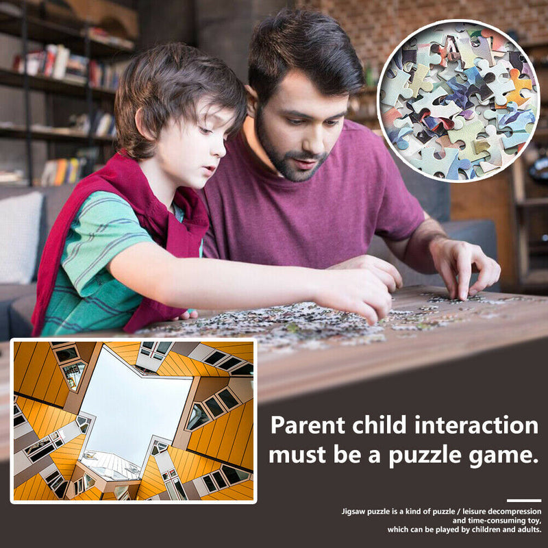 1000 Pieces Paper Jigsaw Puzzles Geometry Building Assembling Craft Decor