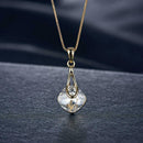 2pcs/set Women Dangle Earrings Rhinestone Pendant Necklace Jewelry Gifts