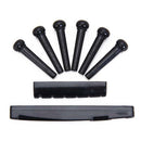 Set of Acoustic Guitar Bridge Pins Saddle Nut Great Quality Black