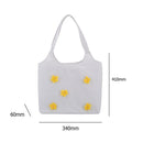 Flower Summer Women Canvas Handbags Casual Shoulder Bag Large Tote (White) A