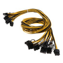 8Pcs 6 Pin PCI-e To 8 Pin (6+2) PCI-e Power Cable 70cm For Graphic Cards GPU