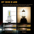2X H7 3030 LED Headlight High Low Beam Bulb Kit 6500K Fog Light 6000LM 55W B7T1