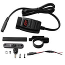 Motorcycle Handlebar Dual USB QC 3.0 Phone Charger with Red Digital Voltmeter