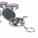 Mini Pocket Portable Round Cigarette Ashtray Keychain Gifts Steel Hot Stain J3I6