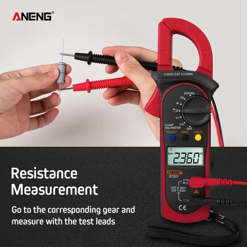Aneng Digital Clamp Multimeter St201 2000 Counts Meter Ammeter Ac/Dc Voltag B1R3
