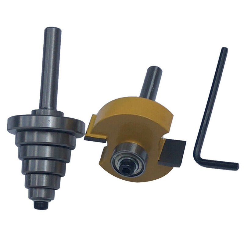 Woodworking 1/4" Shank Rabbet Router Bit with 6 Bearings for Multiple Depths