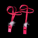 5 Fluffy Fuzzy Feather Whistle Necklace Hens Night Bachelorette Party Pink Pop