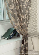 Modern Leaf Voile Curtain Tulle Window Drapes Panel Sheer Blinds Valance Grey