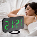 LED Screen Digital Table Alarm Clock Large Display Electronic Snooze Backli J8D9