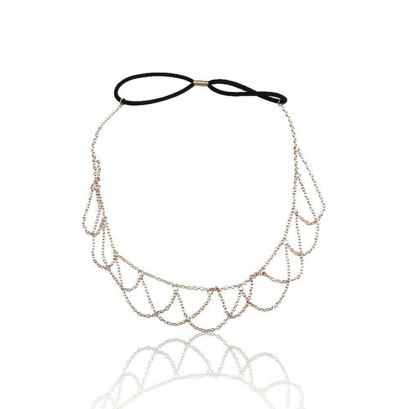 Tassel Metal Chain Elastic Hair Chain Headwear Headband Hair Band